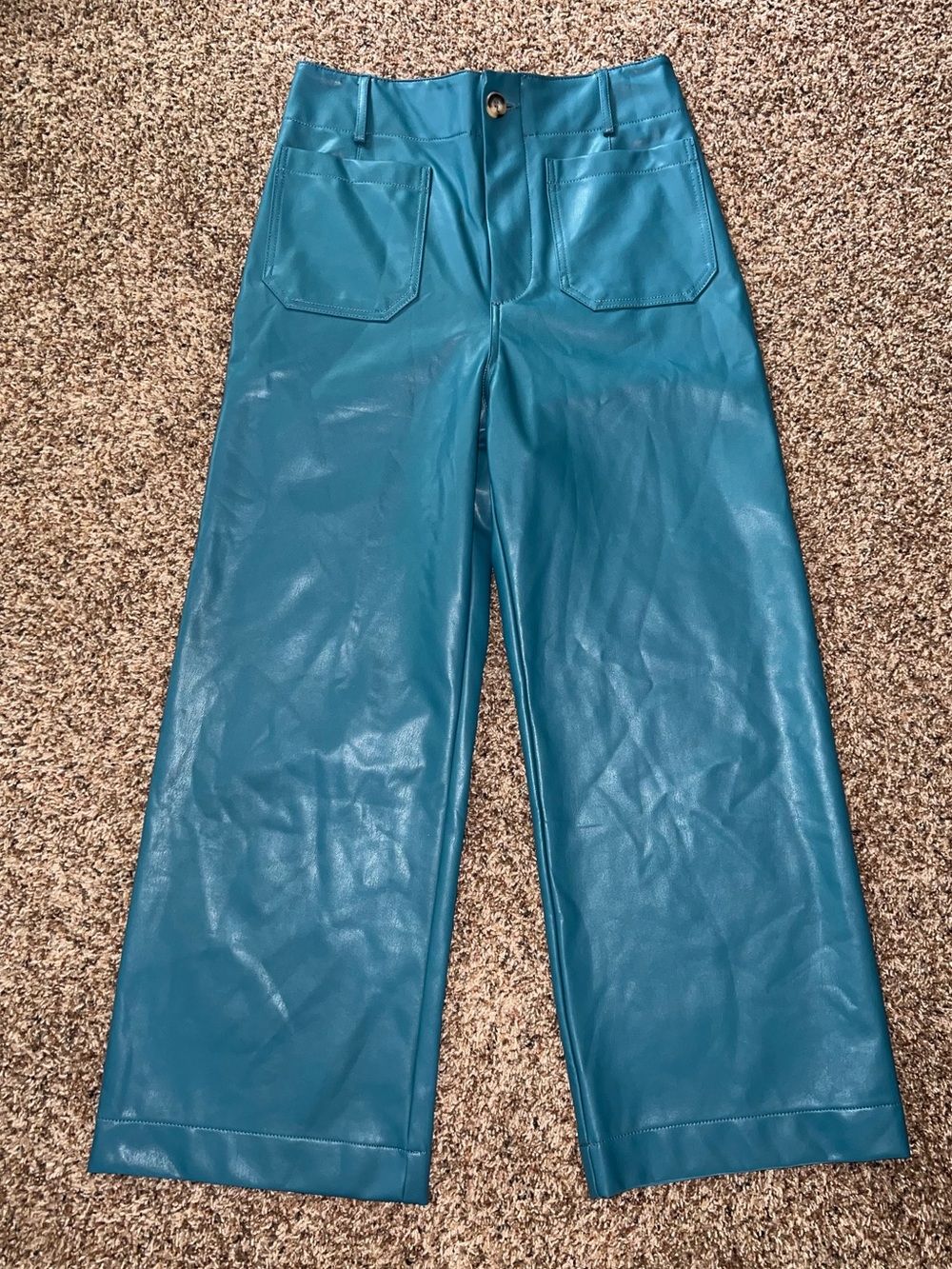 The Colette Cropped Vegan Leather Pants